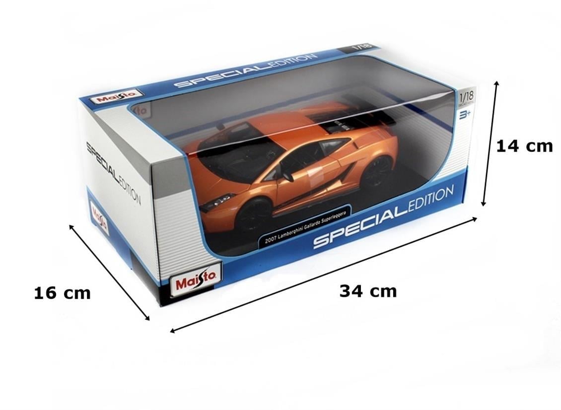 Maisto 31149 1/18 Ölçek, 2008 Lamborghini Gallardo Superleggera (Special Edition), Orange, Sergilemeye Hazır Metal Araba Modeli