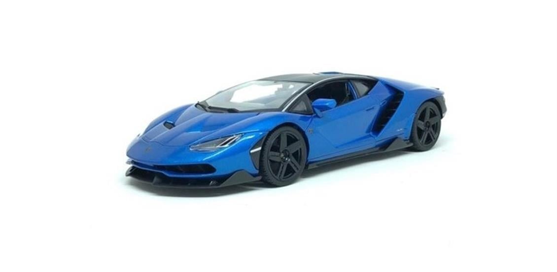 Maisto 31386 1/18 Ölçek, 2016 Lamborghini Centenario LP 770 4, Mavi-Siyah, Sergilemeye Hazır Metal Araba Modeli