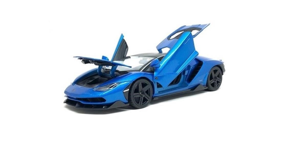 Maisto 31386 1/18 Ölçek, 2016 Lamborghini Centenario LP 770 4, Mavi-Siyah, Sergilemeye Hazır Metal Araba Modeli