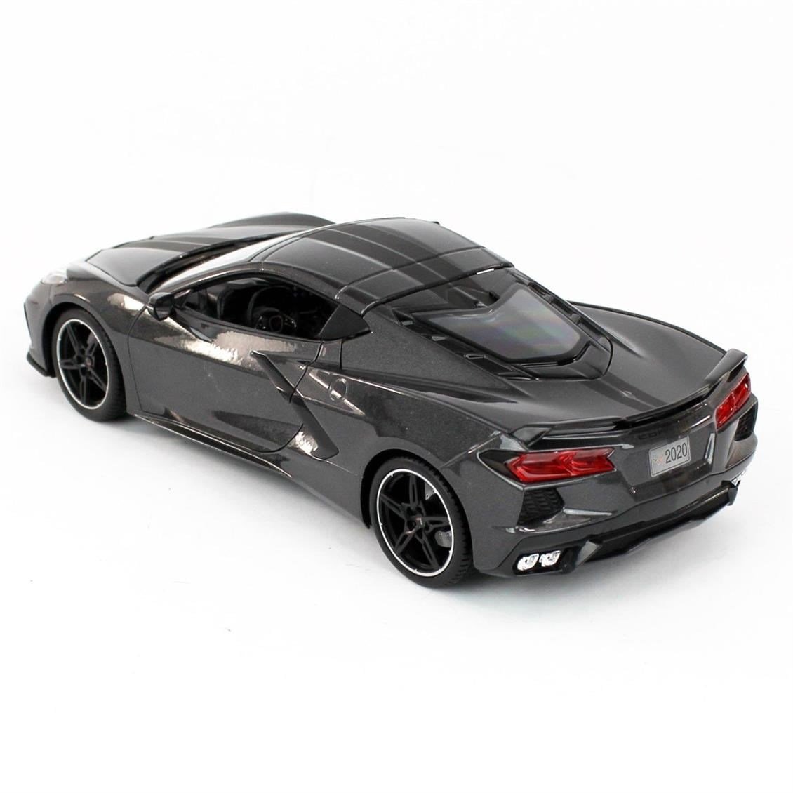 Maisto 31447 1/18 Ölçek, 2020 Chevrolet Corvette Stingray, Gri, Sergilemeye Hazır Metal Araba Modeli