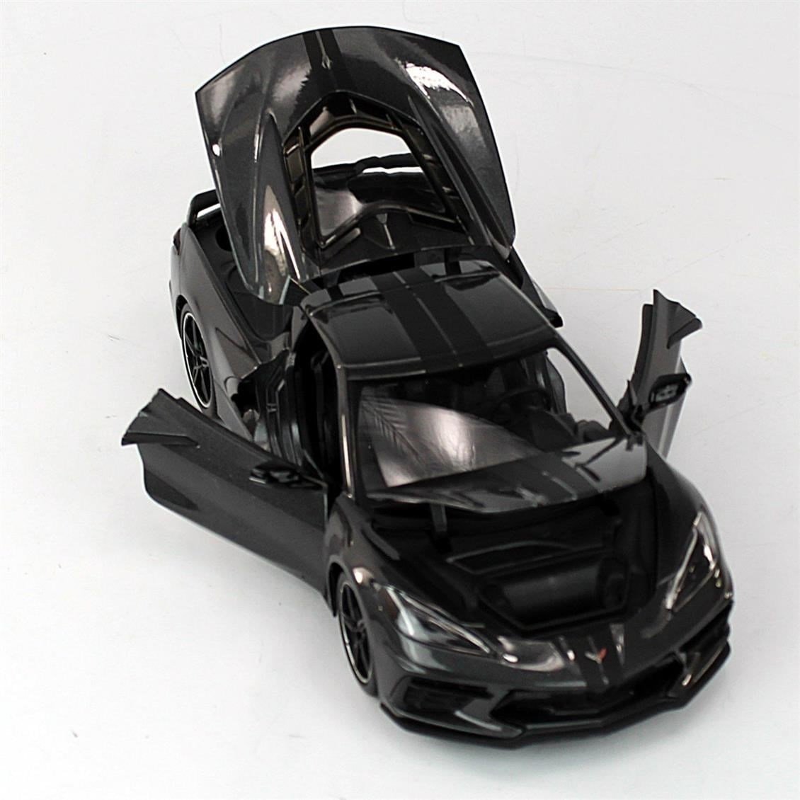 Maisto 31447 1/18 Ölçek, 2020 Chevrolet Corvette Stingray, Gri, Sergilemeye Hazır Metal Araba Modeli