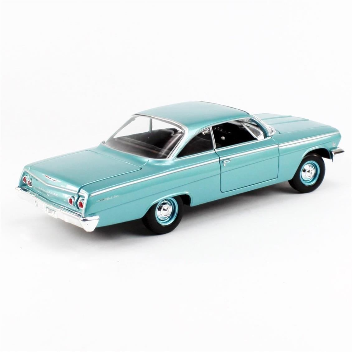 Maisto 31641 1/18 Ölçek, 1962 Chevrolet Bel Air, Turkuaz, Sergilemeye Hazır Metal Araba Modeli