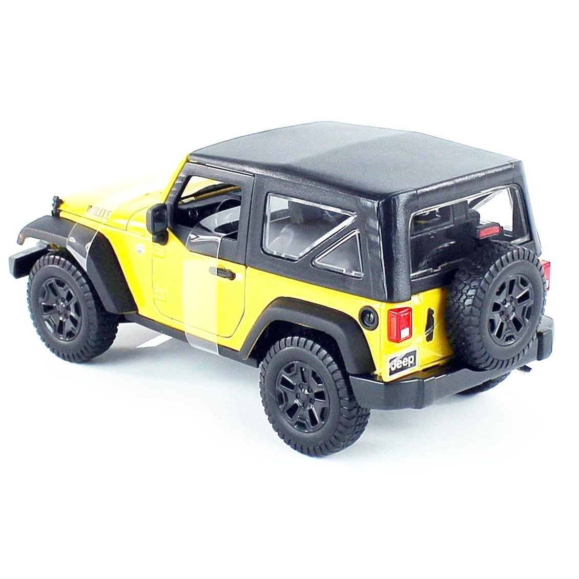 Maisto 31676 1/18 Ölçek, 2014 Jeep Wrangler, Sarı, ergilemeye Hazır Metal Cip Modeli