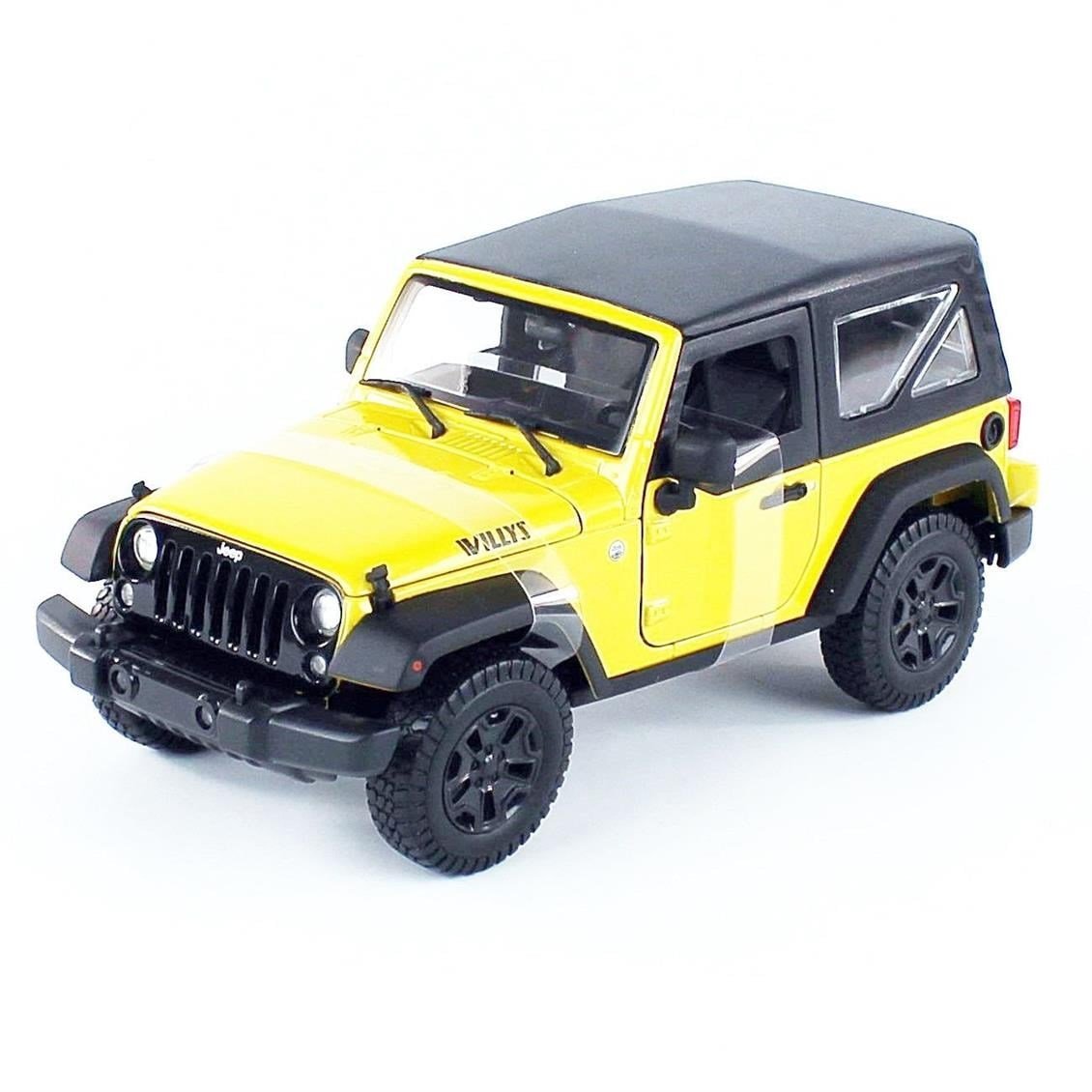 Maisto 31676 1/18 Ölçek, 2014 Jeep Wrangler, Sarı, ergilemeye Hazır Metal Cip Modeli