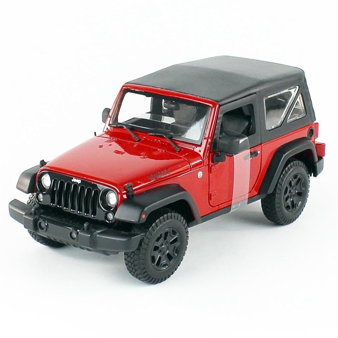 Maisto 31676 1/18 Ölçek, 2014 Jeep Wrangler, Kırmızı, Sergilemeye Hazır Metal Cip Modeli