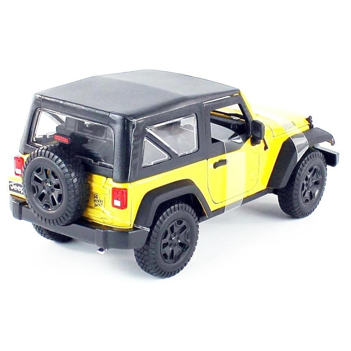 Maisto 31676 1/18 Ölçek, 2014 Jeep Wrangler, Sarı, ergilemeye Hazır Metal Cip Modeli