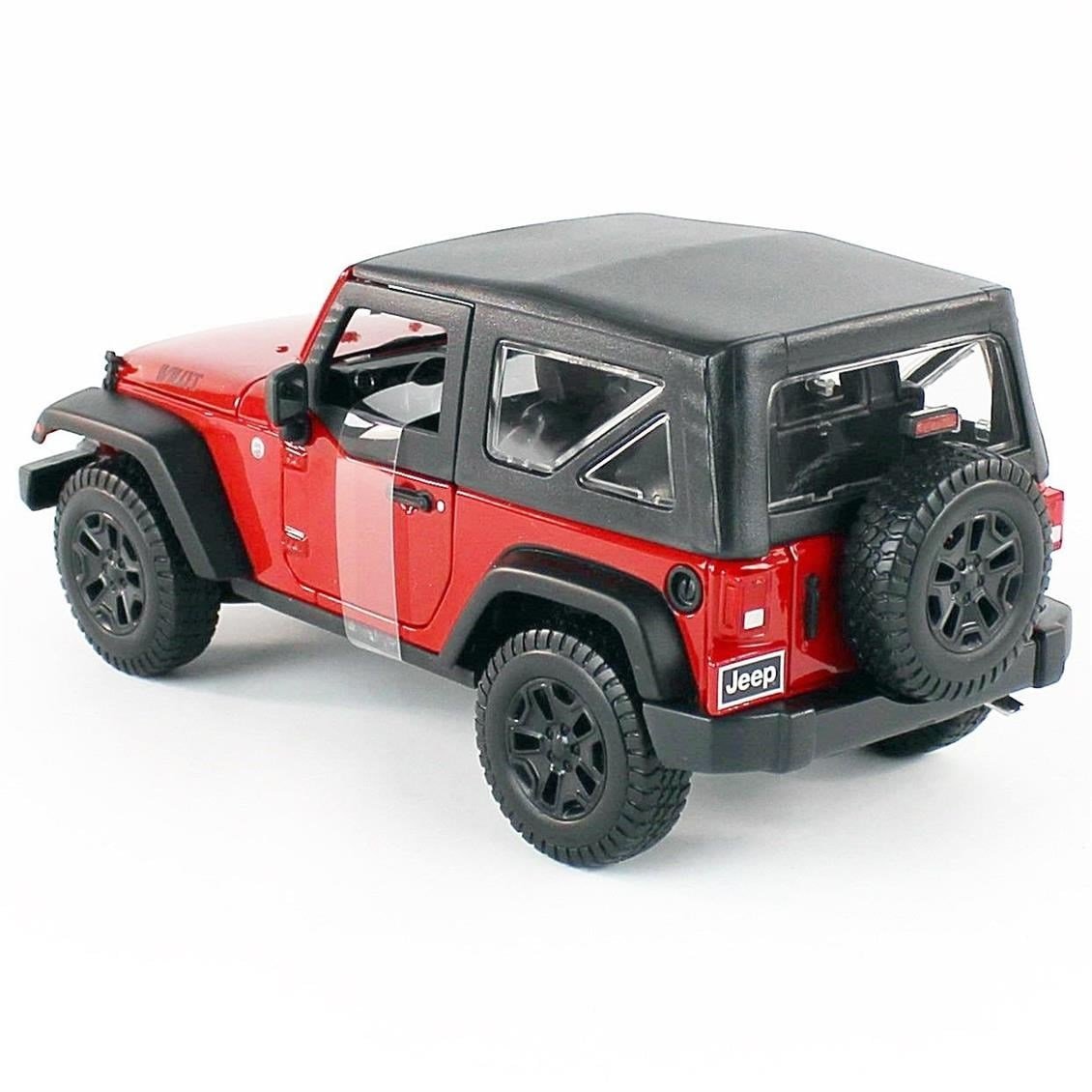 Maisto 31676 1/18 Ölçek, 2014 Jeep Wrangler, Kırmızı, Sergilemeye Hazır Metal Cip Modeli