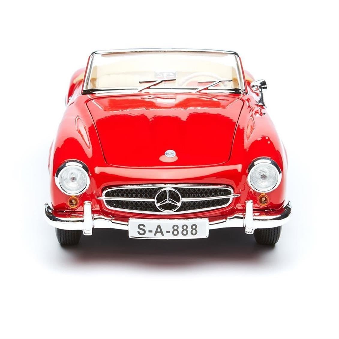 Maisto 31824 1/18 Ölçek, Mercedes Benz 190SL Convertible, Kırmızı, Sergilemeye Hazır Metal Araba Modeli