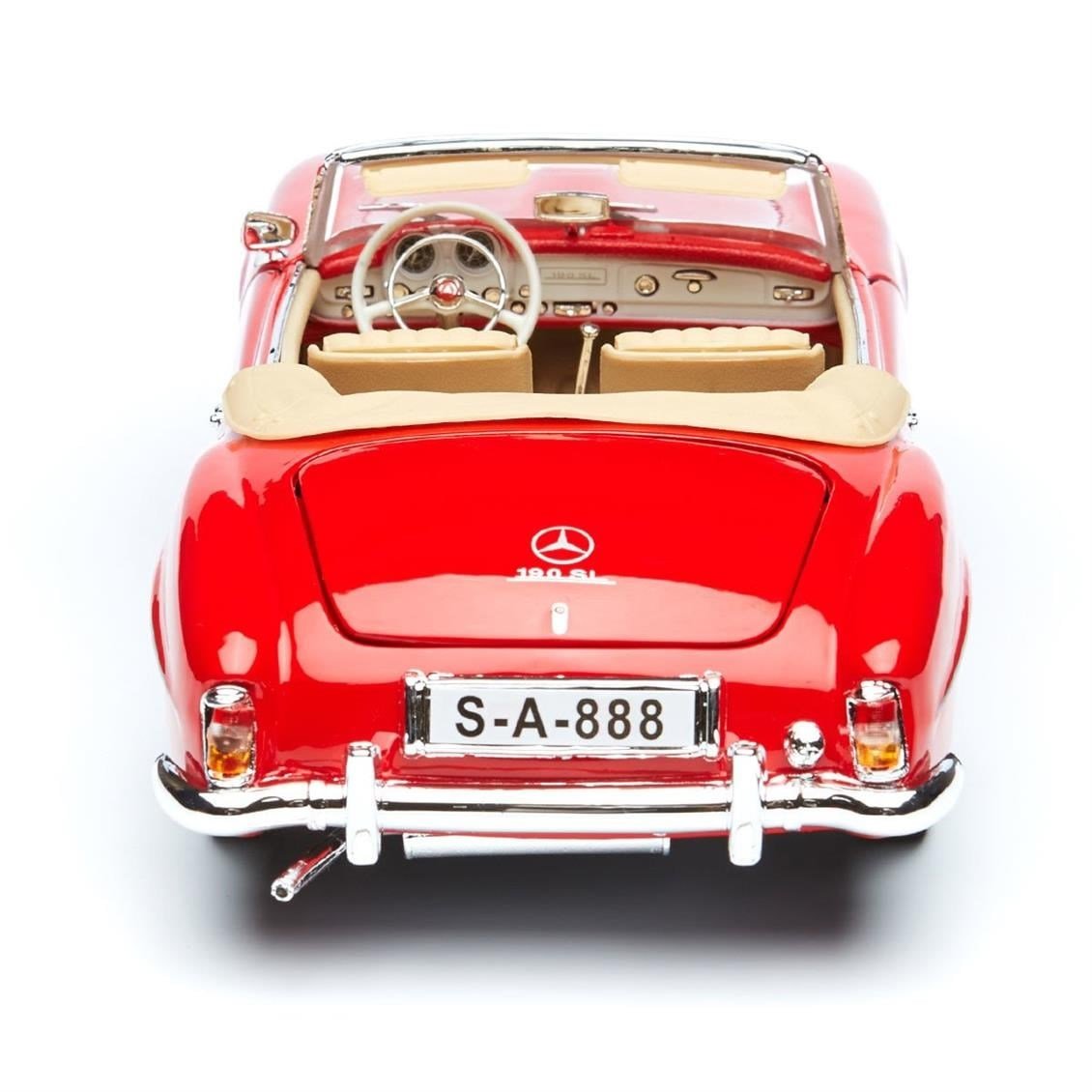 Maisto 31824 1/18 Ölçek, Mercedes Benz 190SL Convertible, Kırmızı, Sergilemeye Hazır Metal Araba Modeli