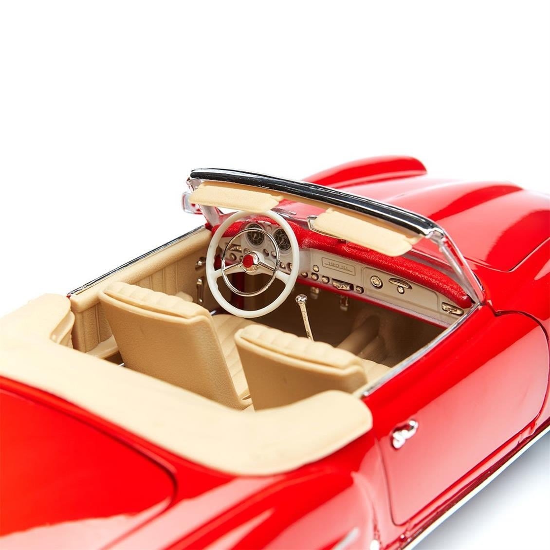 Maisto 31824 1/18 Ölçek, Mercedes Benz 190SL Convertible, Kırmızı, Sergilemeye Hazır Metal Araba Modeli