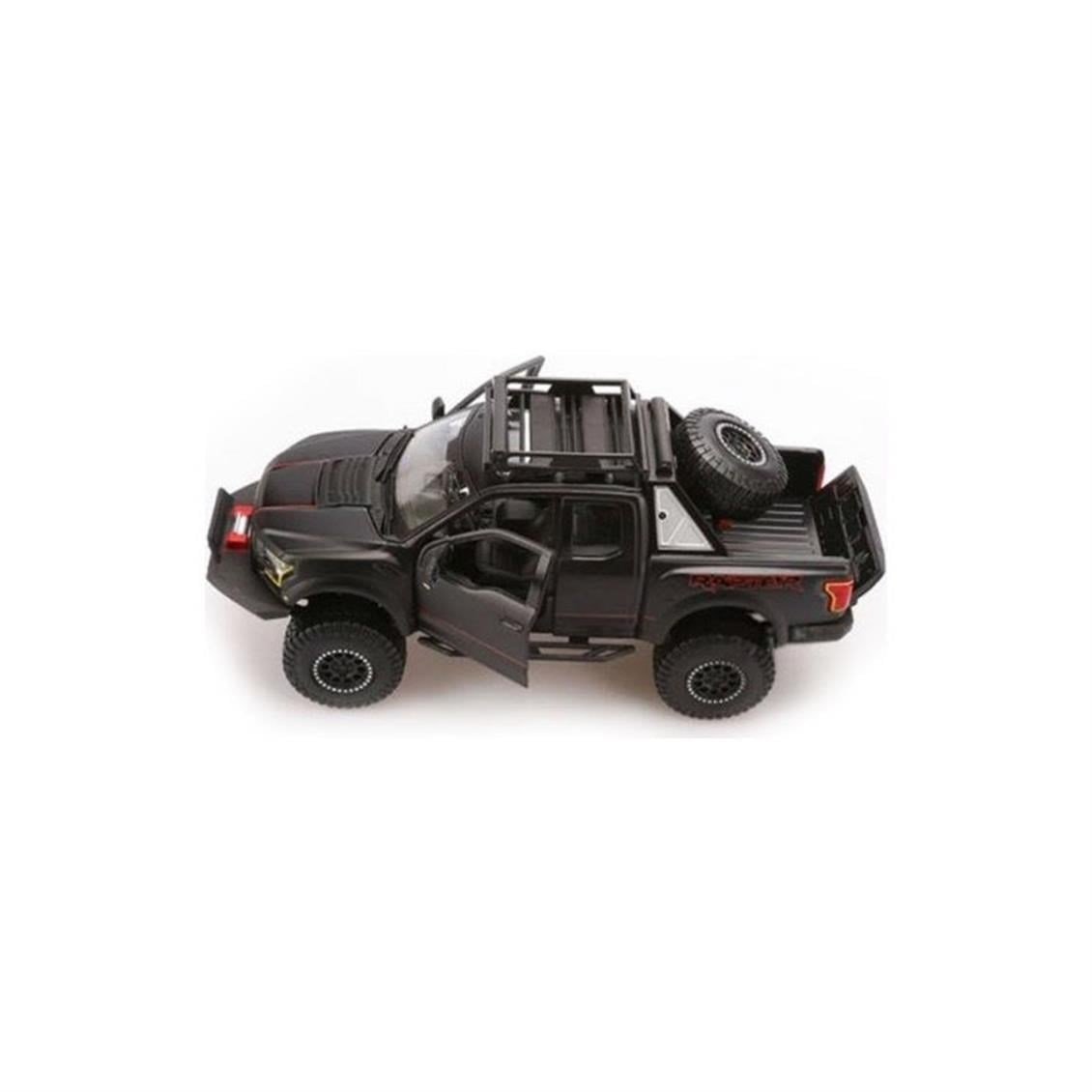 Maisto 32521 1/24 Ölçek, 2017 Ford F-150 Raptor, Mat Siyah, Sergilemeye Hazır Metal Kamyonet Modeli