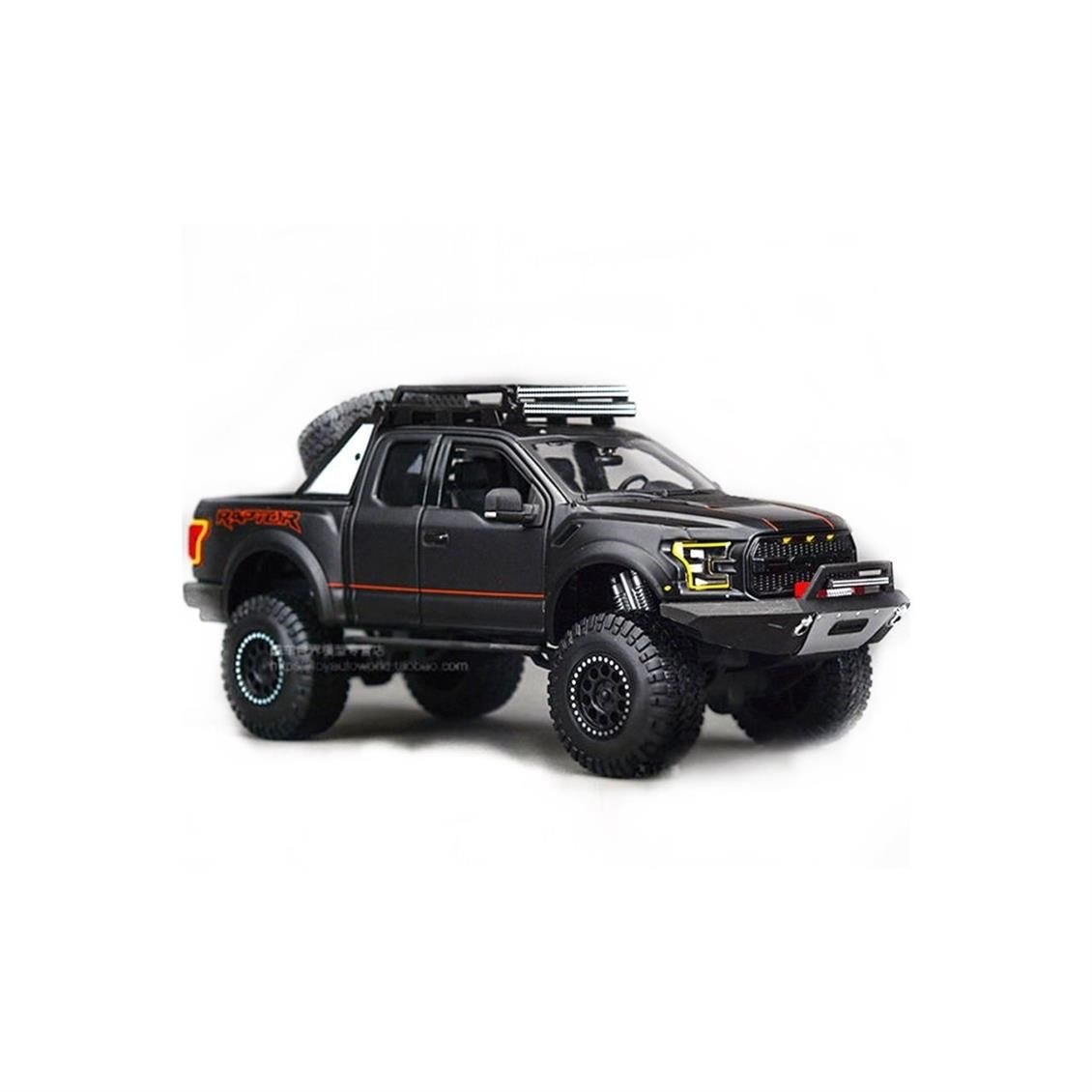 Maisto 32521 1/24 Ölçek, 2017 Ford F-150 Raptor, Mat Siyah, Sergilemeye Hazır Metal Kamyonet Modeli