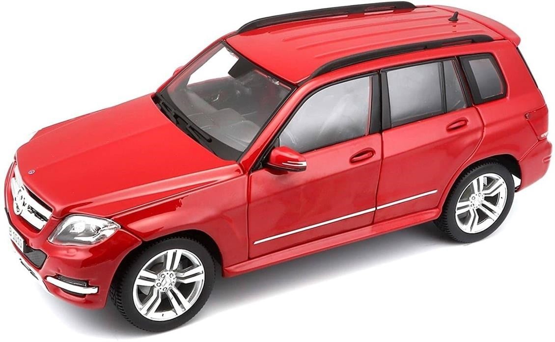 Maisto 36200 1/18 Ölçek, 2012 Mercedes Benz GLK, Kırmızı, Sergilemeye Hazır Metal Araba Modeli