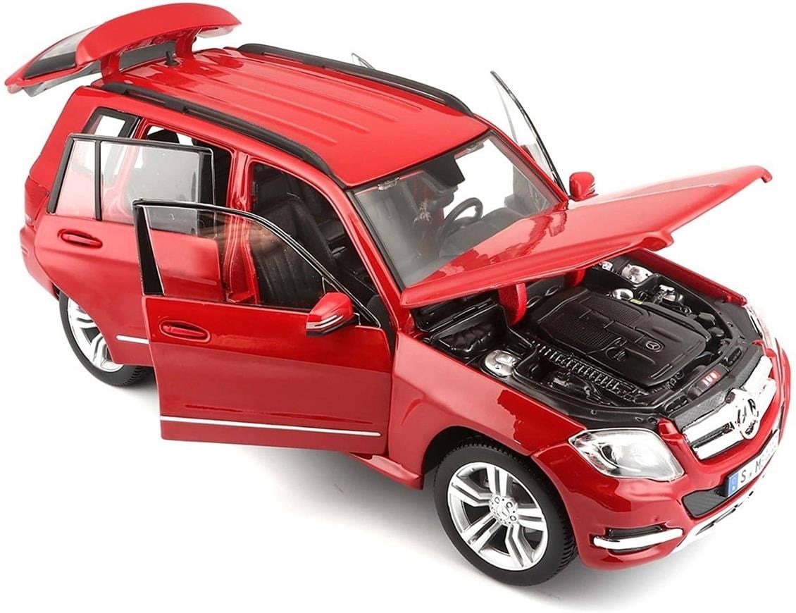 Maisto 36200 1/18 Ölçek, 2012 Mercedes Benz GLK, Kırmızı, Sergilemeye Hazır Metal Araba Modeli