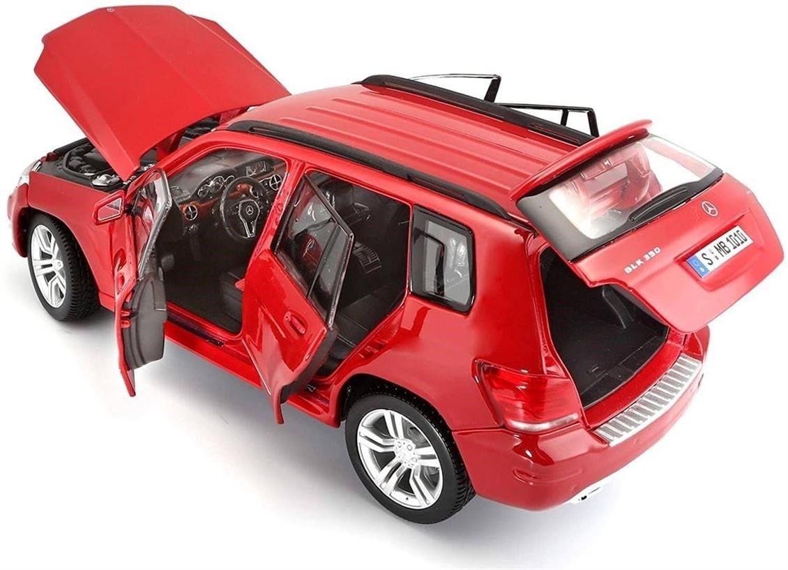 Maisto 36200 1/18 Ölçek, 2012 Mercedes Benz GLK, Kırmızı, Sergilemeye Hazır Metal Araba Modeli