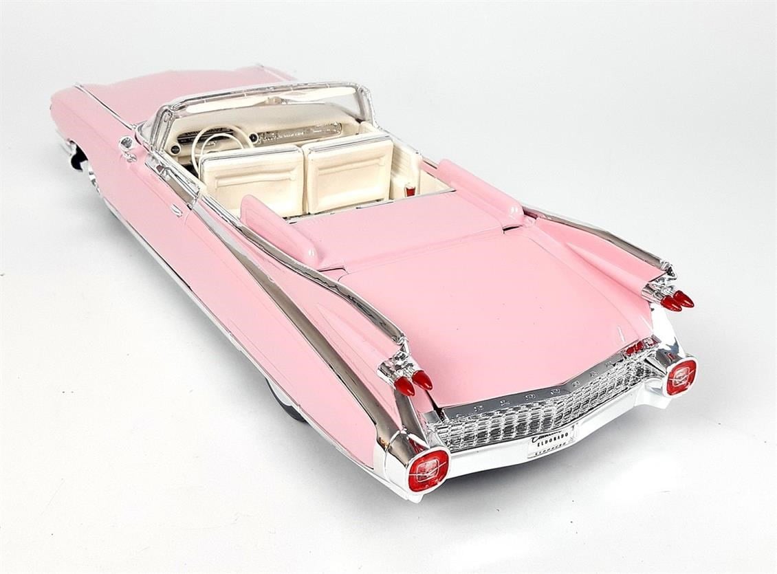 Maisto 36813 1/18 Ölçek, 1959 Cadillac Eldorado Biarritz, Pembe, Sergilemeye Hazır Metal Araba Modeli