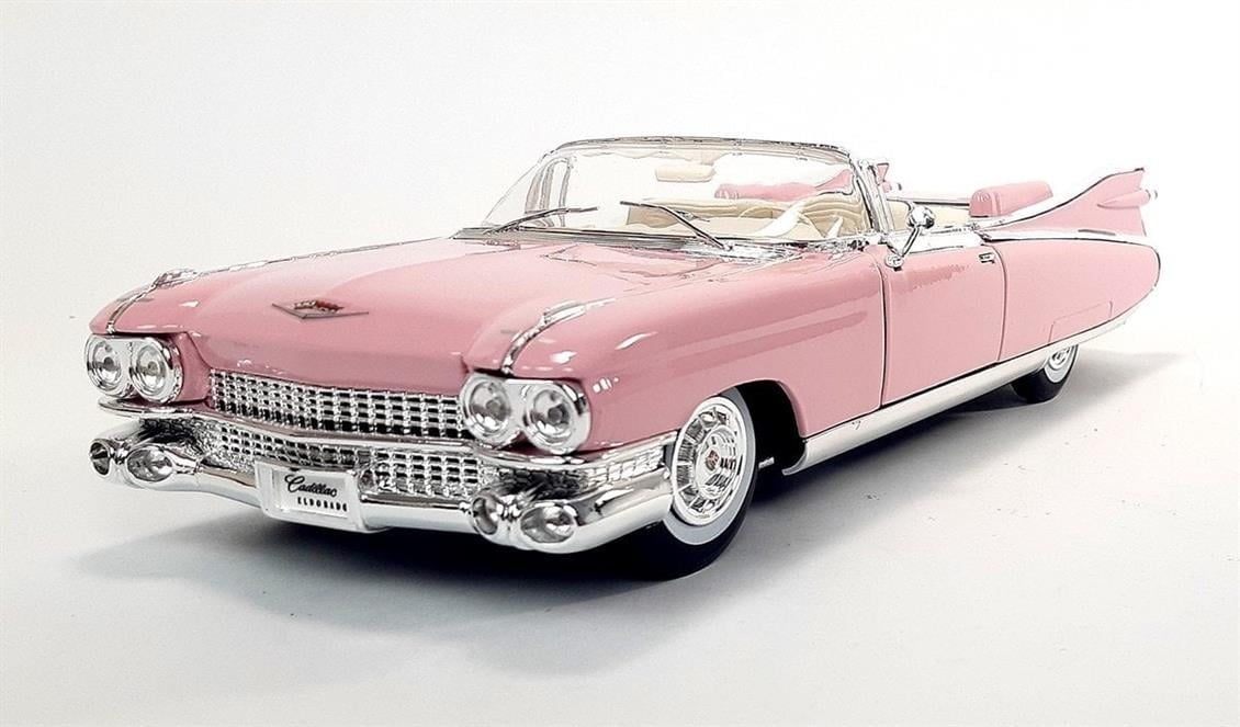 Maisto 36813 1/18 Ölçek, 1959 Cadillac Eldorado Biarritz, Pembe, Sergilemeye Hazır Metal Araba Modeli