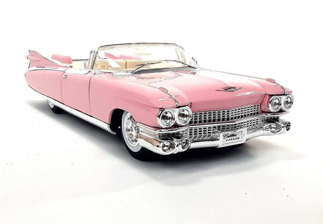 Maisto 36813 1/18 Ölçek, 1959 Cadillac Eldorado Biarritz, Pembe, Sergilemeye Hazır Metal Araba Modeli