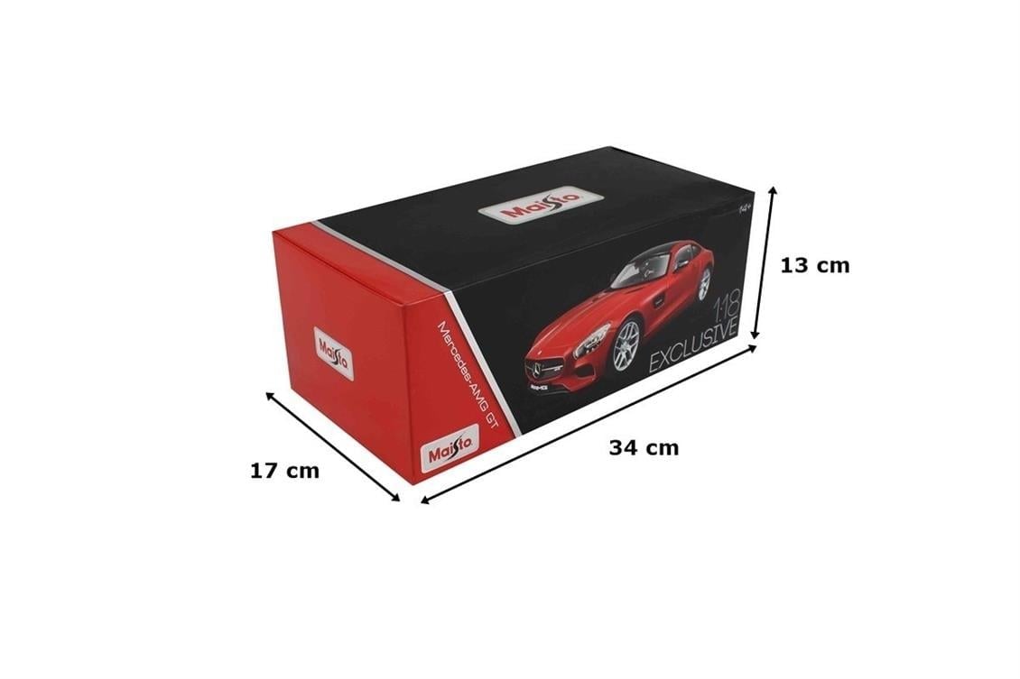 Maisto 38131 1/18 Ölçek, Mercedes Benz AMG GT, Kırmızı, Sergilemeye Hazır Metal Araba Modeli