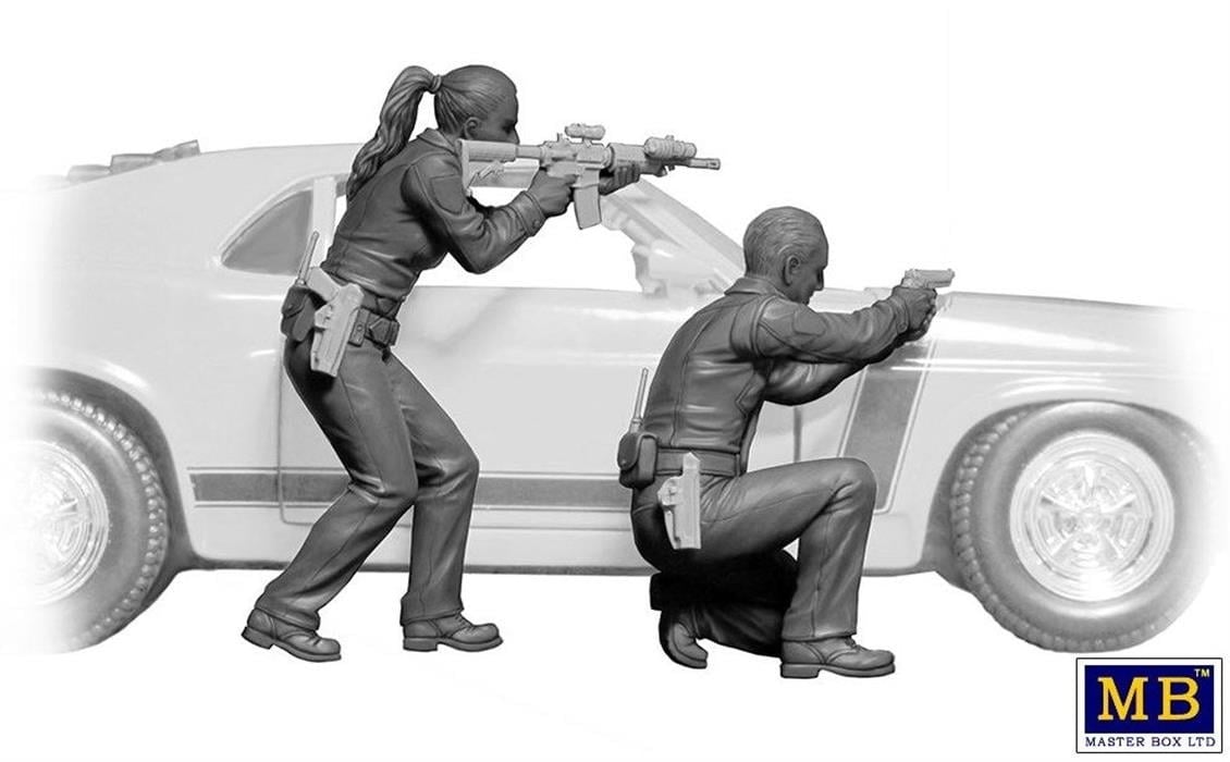 MasterBox 24064 1/24 Ölçek, Soygun Serisi, Çavuş Jack ve Devriye Sally, Plastik Figür Kiti