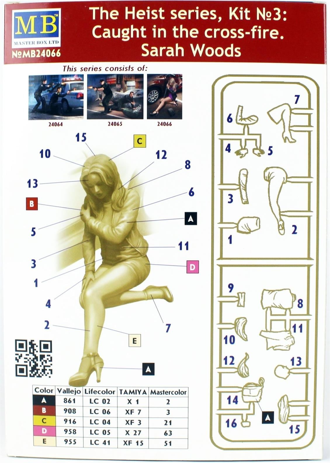 MasterBox 24066 1/24 Ölçek, Soygun Serisi, Sarah Woods, Plastik Figür Kiti