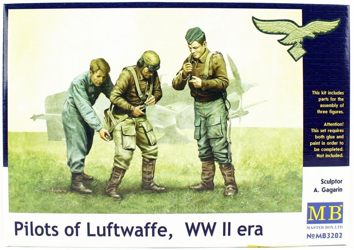 MasterBox 3202 1/32 Ölçek, WW II Serisi, Luftwaffe Pilotları, Plastik Figür Kiti