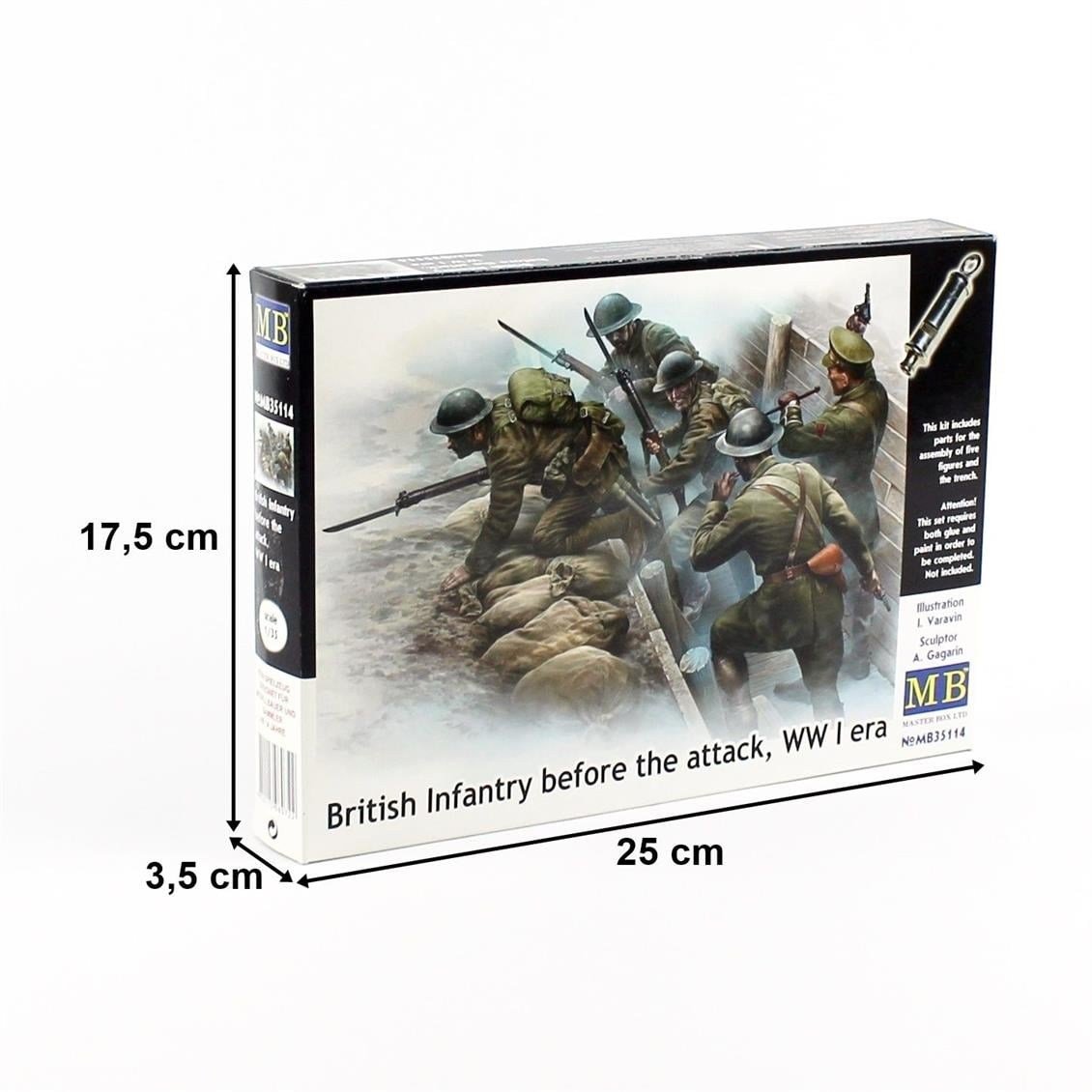 MasterBox 35114 1/35 Ölçek, WW I Serisi, İngiliz Piyadeleri, Plastik Figür Kiti