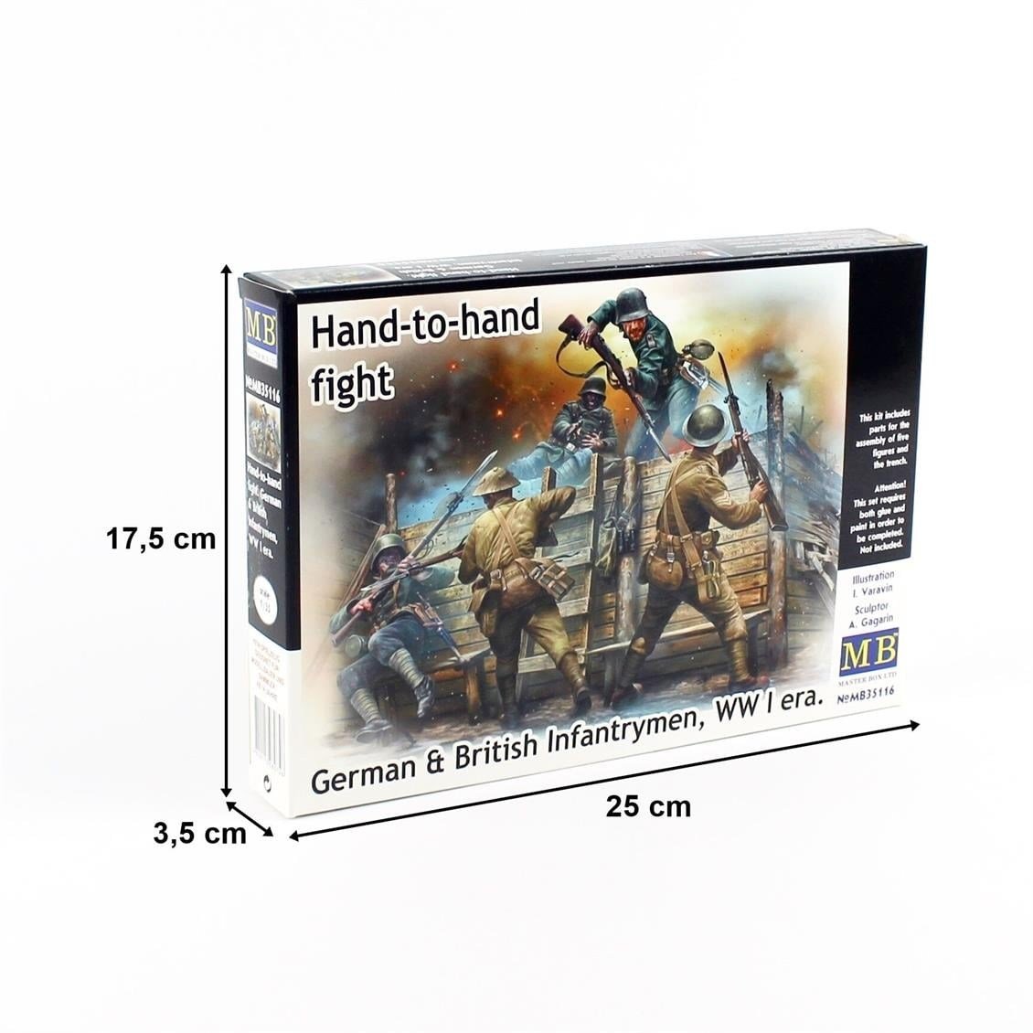 MasterBox 35116 1/35 Ölçek, WW I Serisi, Alman ve İngiliz Piyadeleri, Plastik Figür Kiti