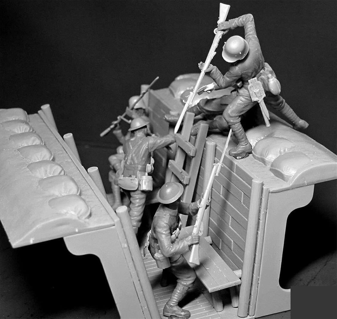 MasterBox 35116 1/35 Ölçek, WW I Serisi, Alman ve İngiliz Piyadeleri, Plastik Figür Kiti