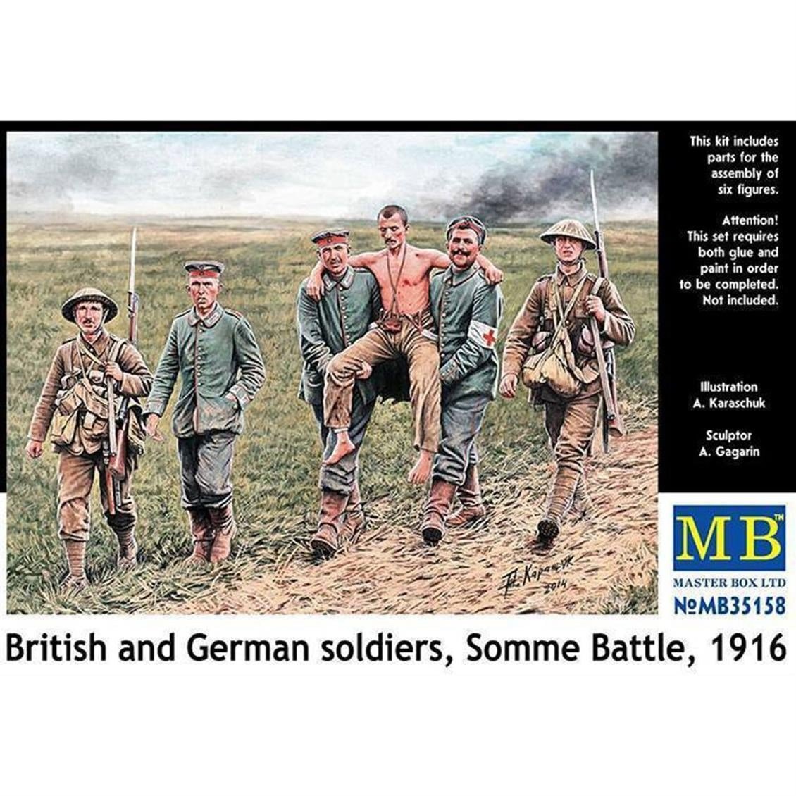 Masterbox 35158 1/35 Ölçek, British And German Soldiers, Somme Batt