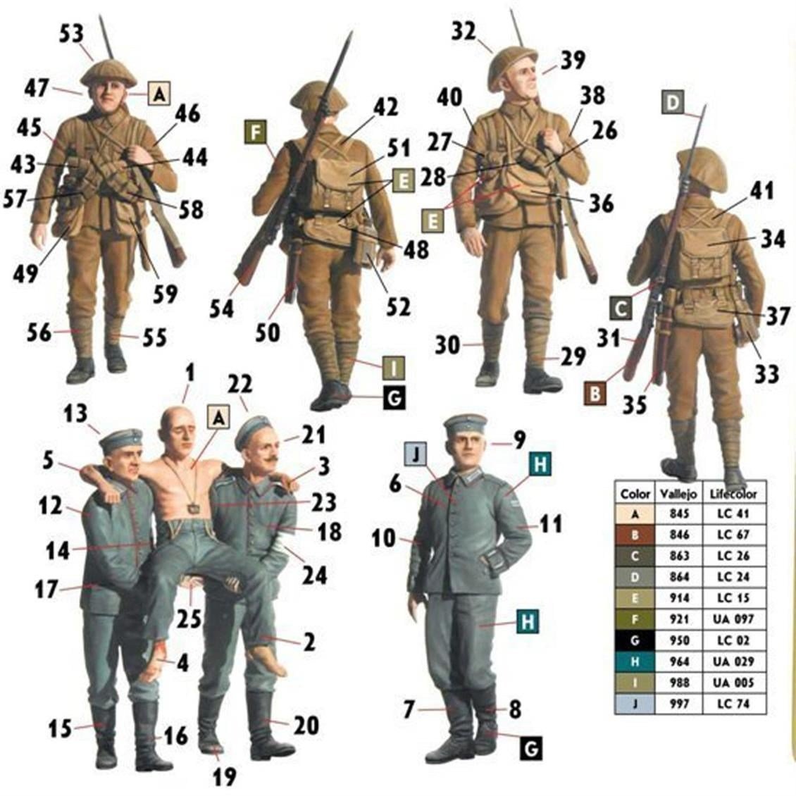 Masterbox 35158 1/35 Ölçek, British And German Soldiers, Somme Batt