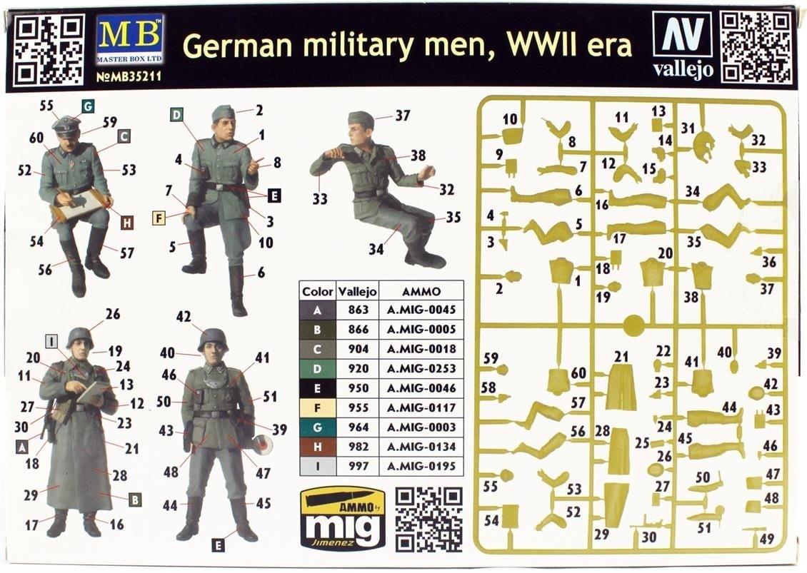 MasterBox 35201 1/35 Ölçek, WW II Serisi, Alman Askeri, Plastik Figür Kiti