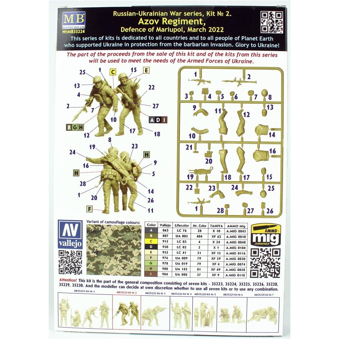 Masterbox 35224 1/35 Ölçek, Rus-Ukrayna Savaşı, Azak Alayı, Mariupol Savunması, Plastik Figür Kiti