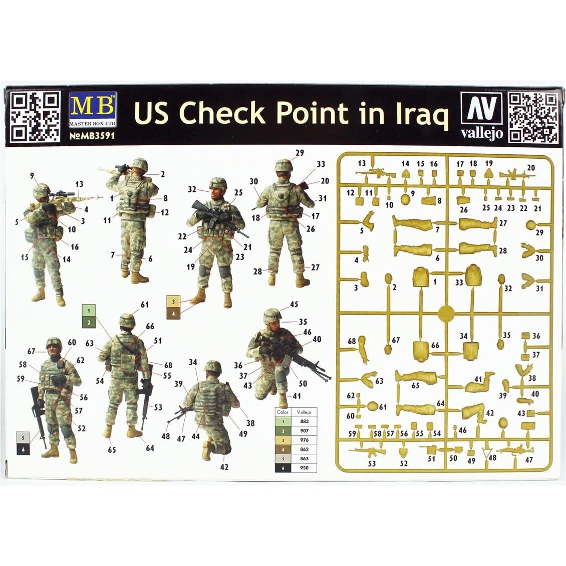 Masterbox 3591 1/35 Ölçek, Amerikan Kontrol Noktası, Irak 2003, Plastik Figür Kiti