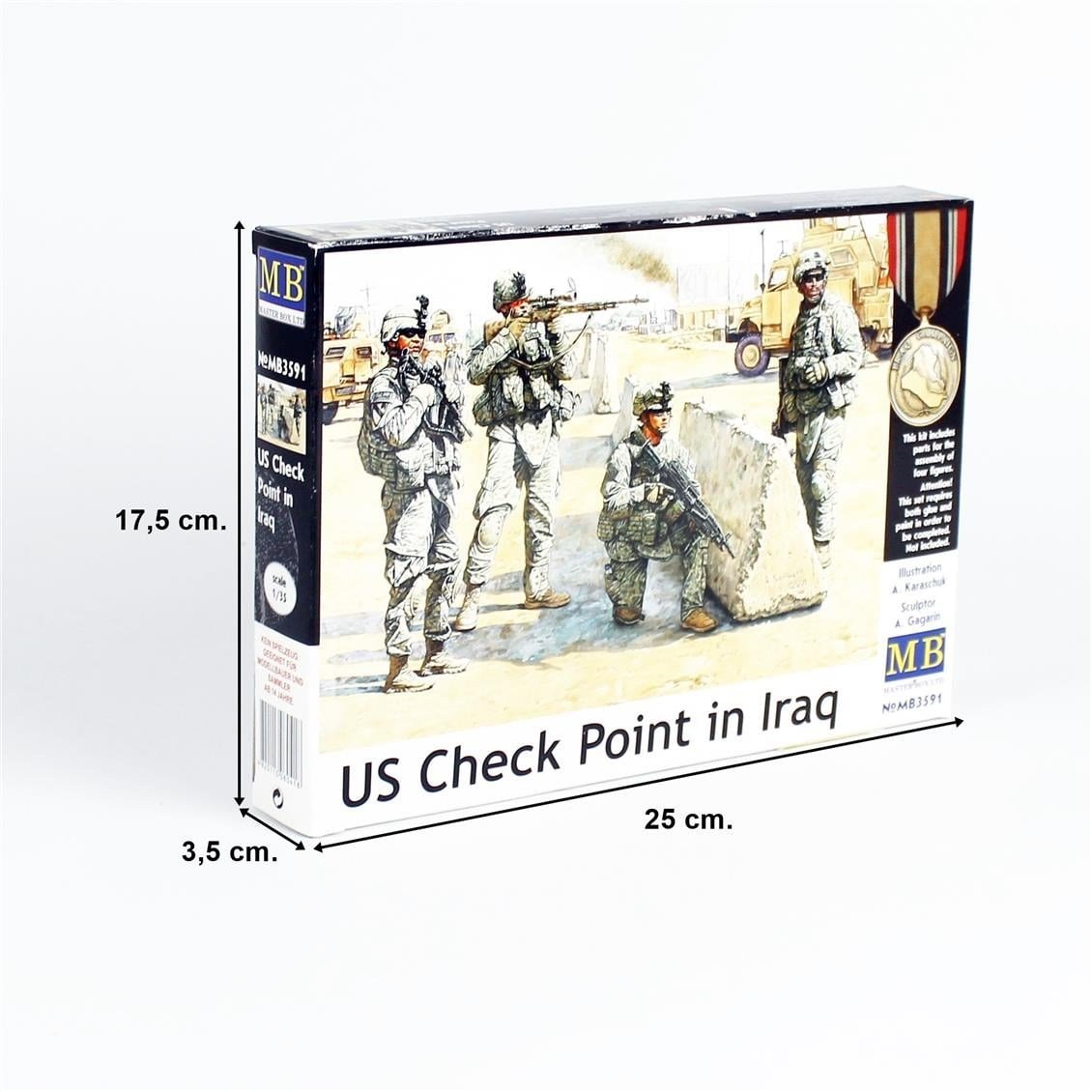 Masterbox 3591 1/35 Ölçek, Amerikan Kontrol Noktası, Irak 2003, Plastik Figür Kiti