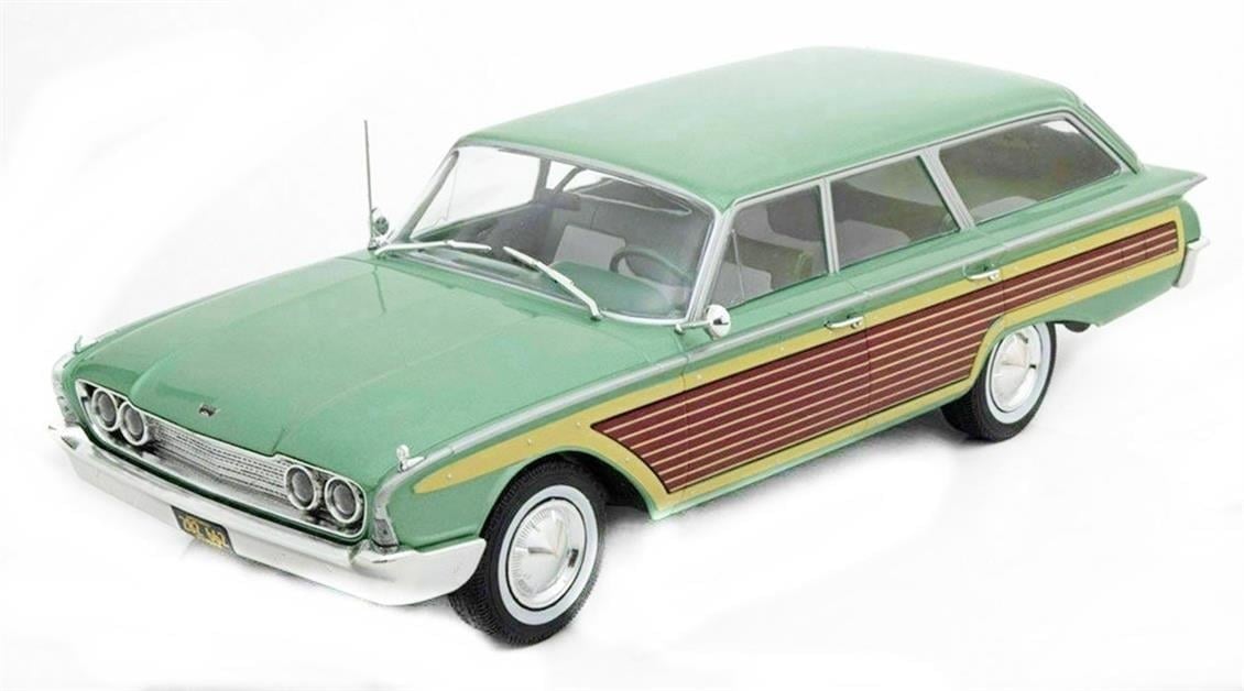 MCG 18047 1/18 Ölçek, 1960 Ford Country Squire, Yeşil, Sergilemeye Hazır Metal Araba Modeli