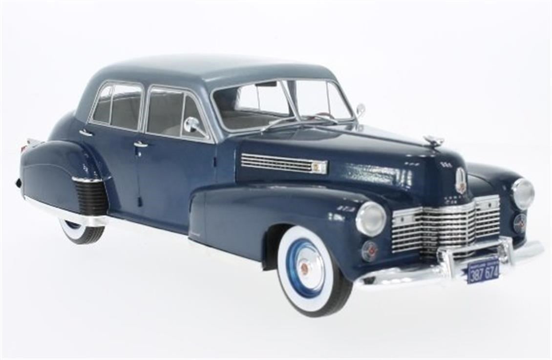 MCG 18072 1/18 Ölçek, 1941 Cadillac Fleetwood, Seri 60 Special Sedan, Metalik Mavi, Sergilemeye Hazır Metal Araba Modeli