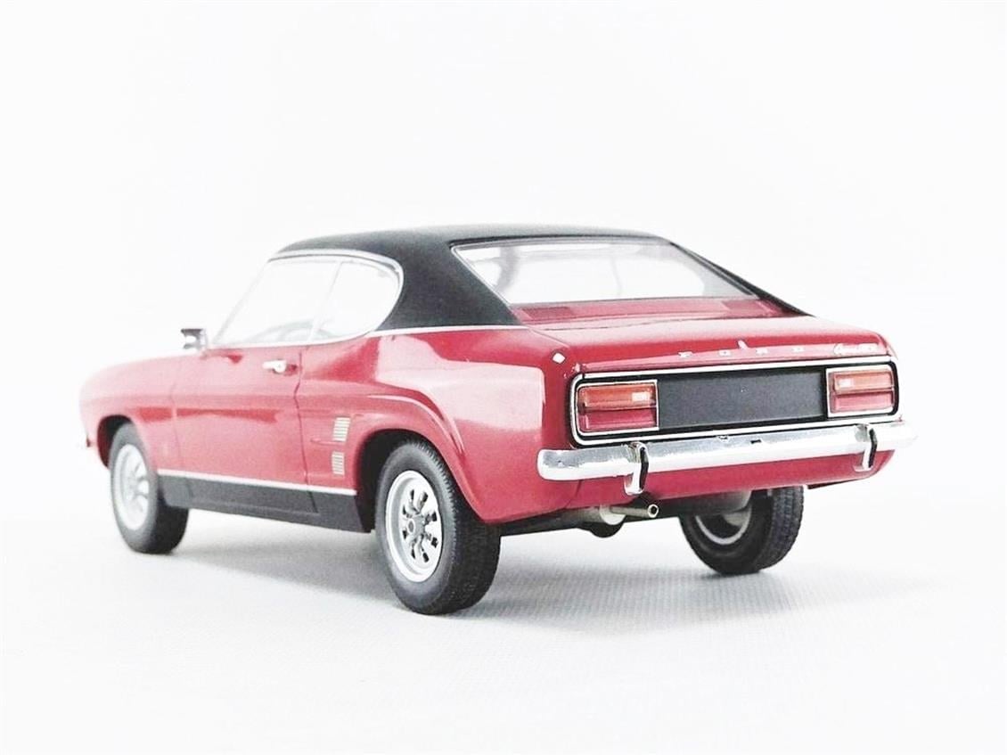 MCG 18083 1/18 Ölçek, 1973 Ford Capri MK I (Sealed Body), Kırmızı-Siyah Tavan, Sergilemeye Hazır Metal Araba Modeli