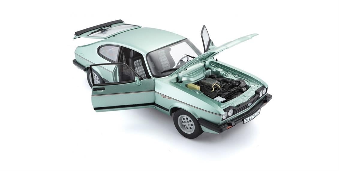 MCG 18084 1/18 Ölçek, 1968 Ford Capri MK I (Sealed Body), Açık Mavi, Sergilemeye Hazır Metal Araba Modeli