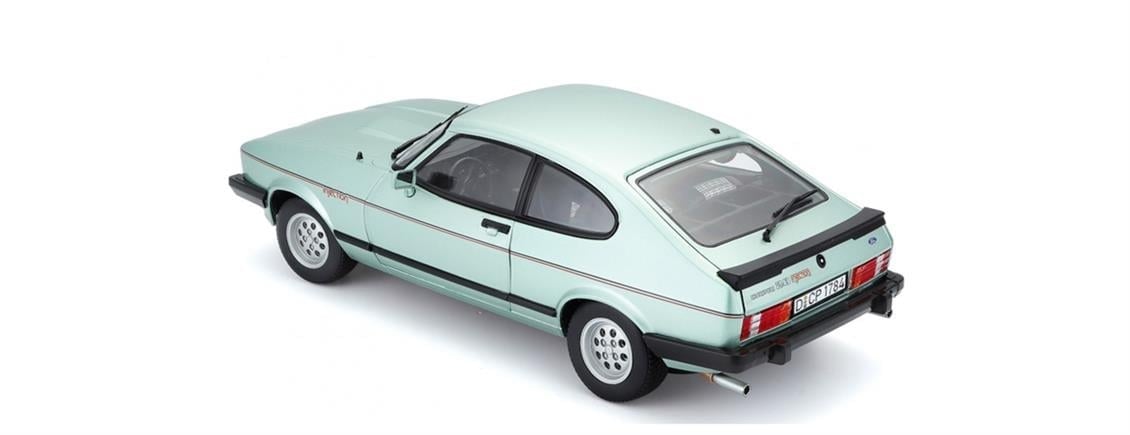 MCG 18084 1/18 Ölçek, 1968 Ford Capri MK I (Sealed Body), Açık Mavi, Sergilemeye Hazır Metal Araba Modeli