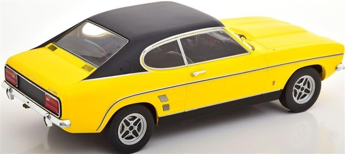 MCG 18085 1/18 Ölçek, Ford Capri MK 1 (Sealed Body), Sarı-Siyah, Sergilemeye Hazır Metal Araba Modeli