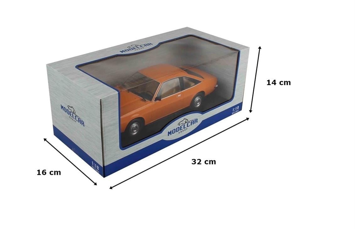 MCG 18105 1/18 Ölçek, 1975 Opel Manta B (Sealed Body), Orange, Sergilemeye Hazır Metal Araba Modeli