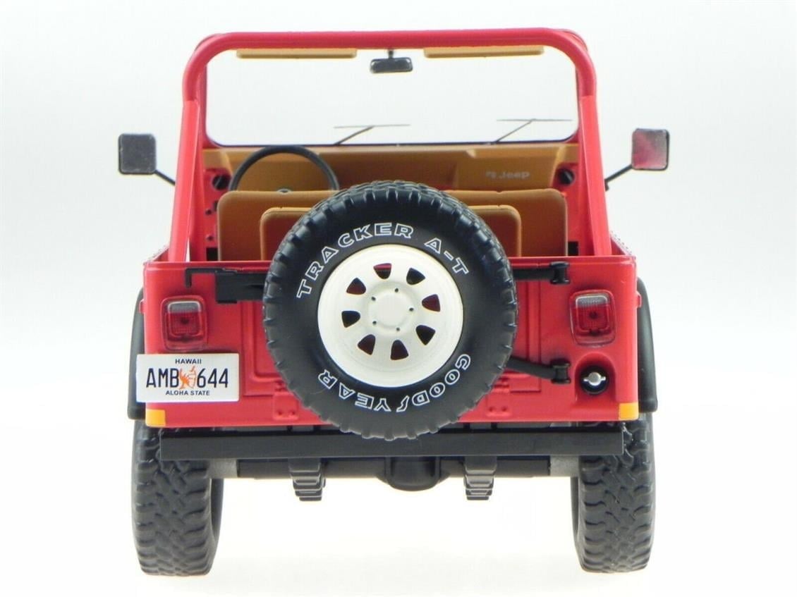MCG 18111 1/18 Ölçek, Jeep CJ-7 Renegade (Sealed Body), Kırmızı, Sergilemeye Hazır Metal Cip Modeli
