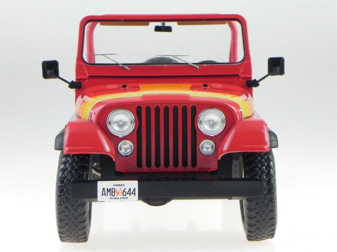 MCG 18111 1/18 Ölçek, Jeep CJ-7 Renegade (Sealed Body), Kırmızı, Sergilemeye Hazır Metal Cip Modeli