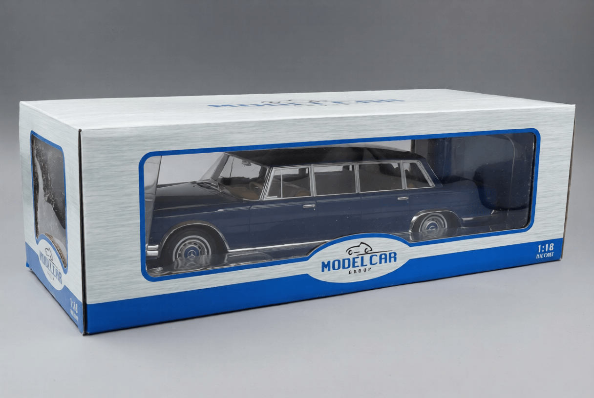 Mcg 18189 1/18 Ölçek, Mercedes Benz 600 LİMOUSİNE, Dark Blue, Sergilemeye Hazır Metal Araba Modeli