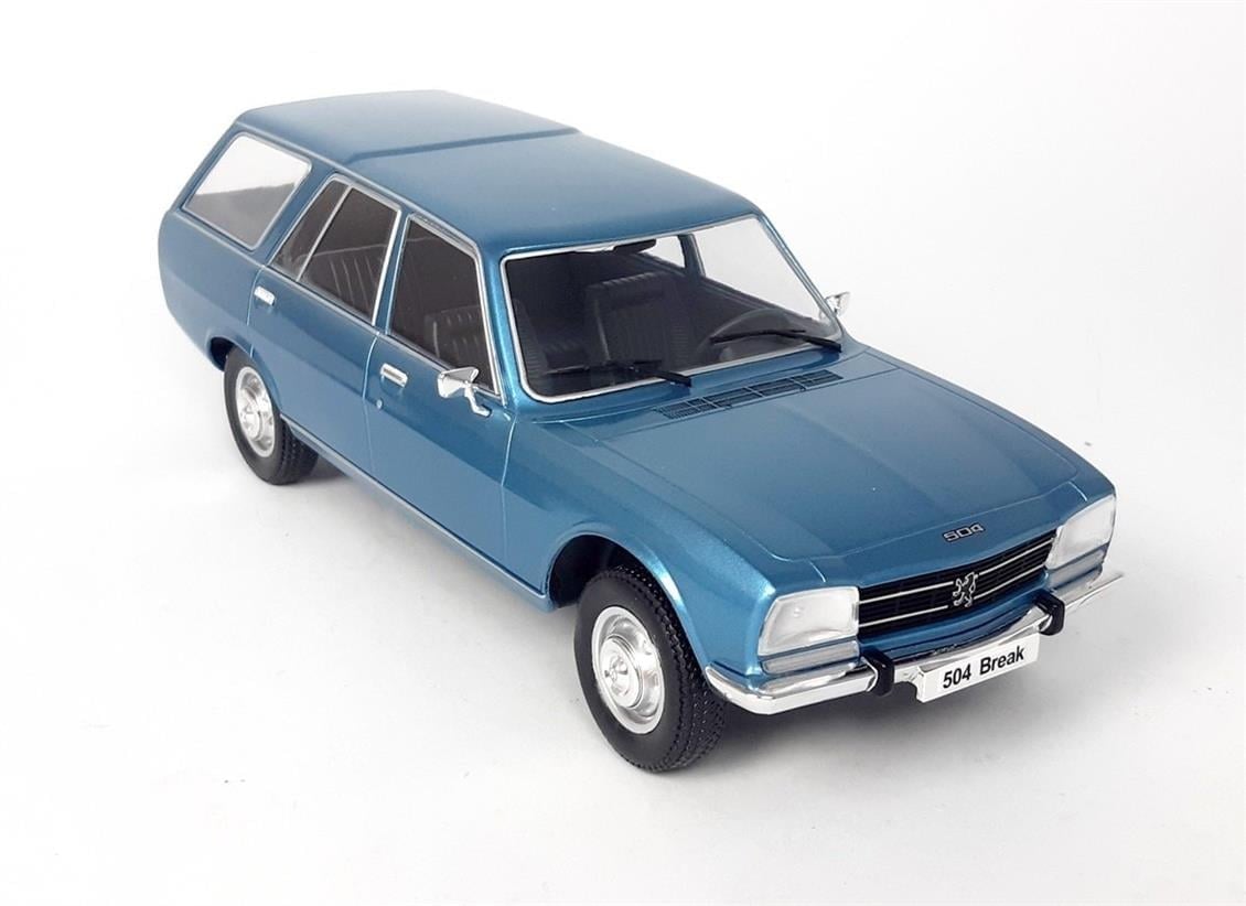 MCG 18213 1/18 Ölçek, 1976 Peugeot 504 Break, Mavi, Sergilemeye Hazır Metal Araba Modeli