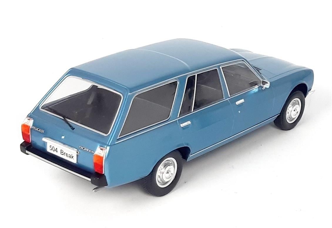 MCG 18213 1/18 Ölçek, 1976 Peugeot 504 Break, Mavi, Sergilemeye Hazır Metal Araba Modeli