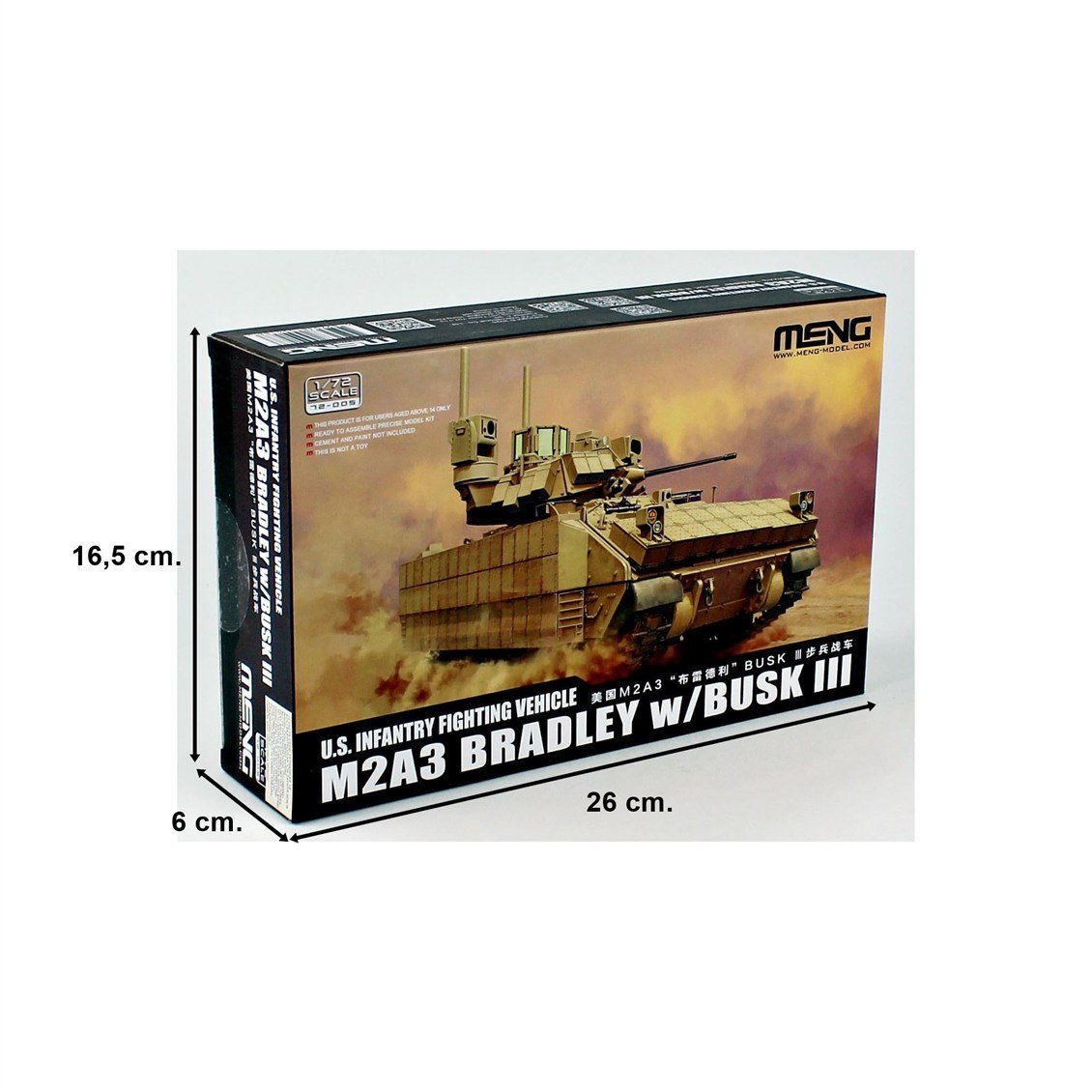 Meng 72-005 1/72 Ölçek, ABD Piyade Savaş Aracı M2A3 Bradley ve BUSK III Kiti, Plastik Model Kiti