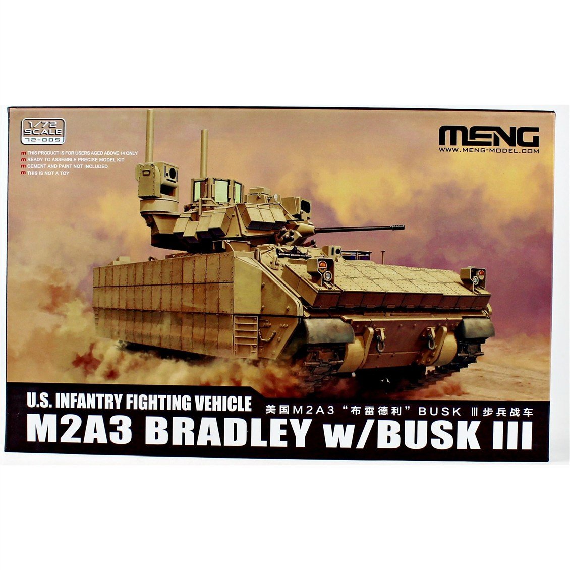 Meng 72-005 1/72 Ölçek, ABD Piyade Savaş Aracı M2A3 Bradley ve BUSK III Kiti, Plastik Model Kiti