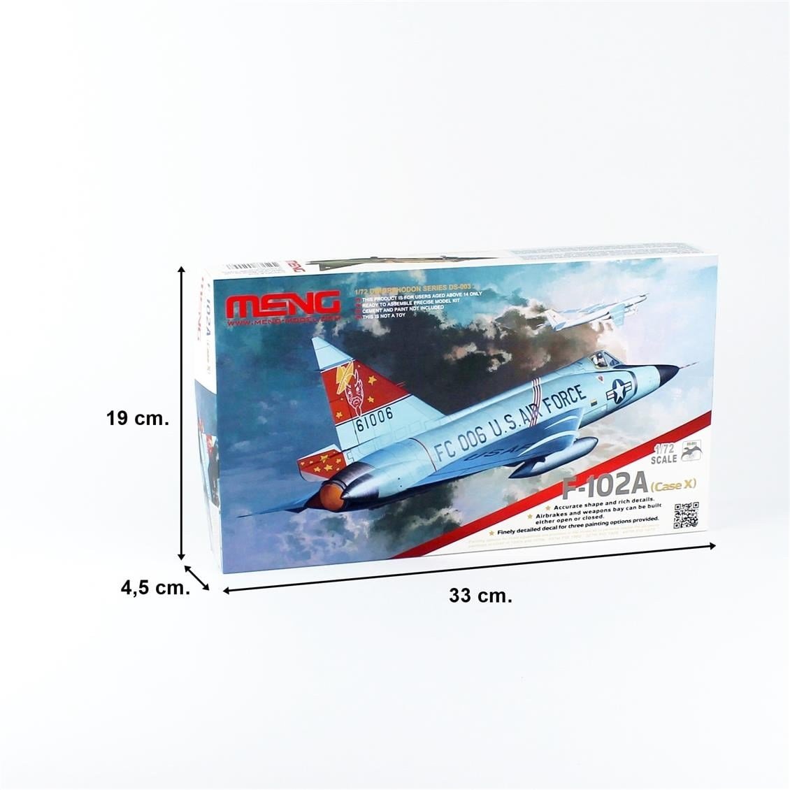 Meng DS-003 1/72 Ölçek, F-102A (Case X) Savaş Uçağı, Plastik Model Kiti